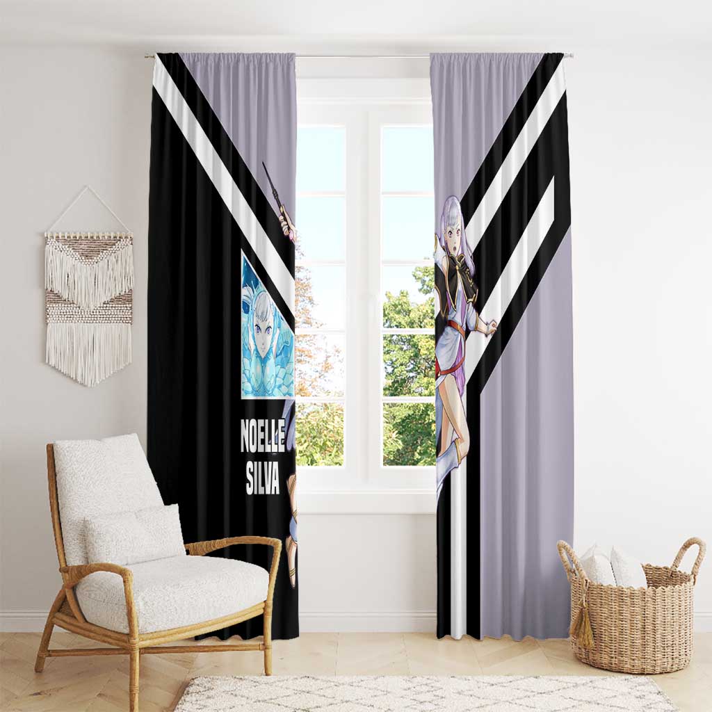 Noelle Silva Black Clover Window Curtain with Water Magic Pose and Elegant Battle Design - The Mazicc
