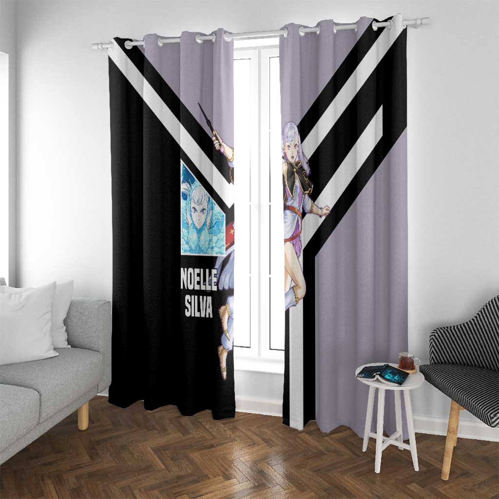 Noelle Silva Black Clover Window Curtain with Water Magic Pose and Elegant Battle Design - The Mazicc