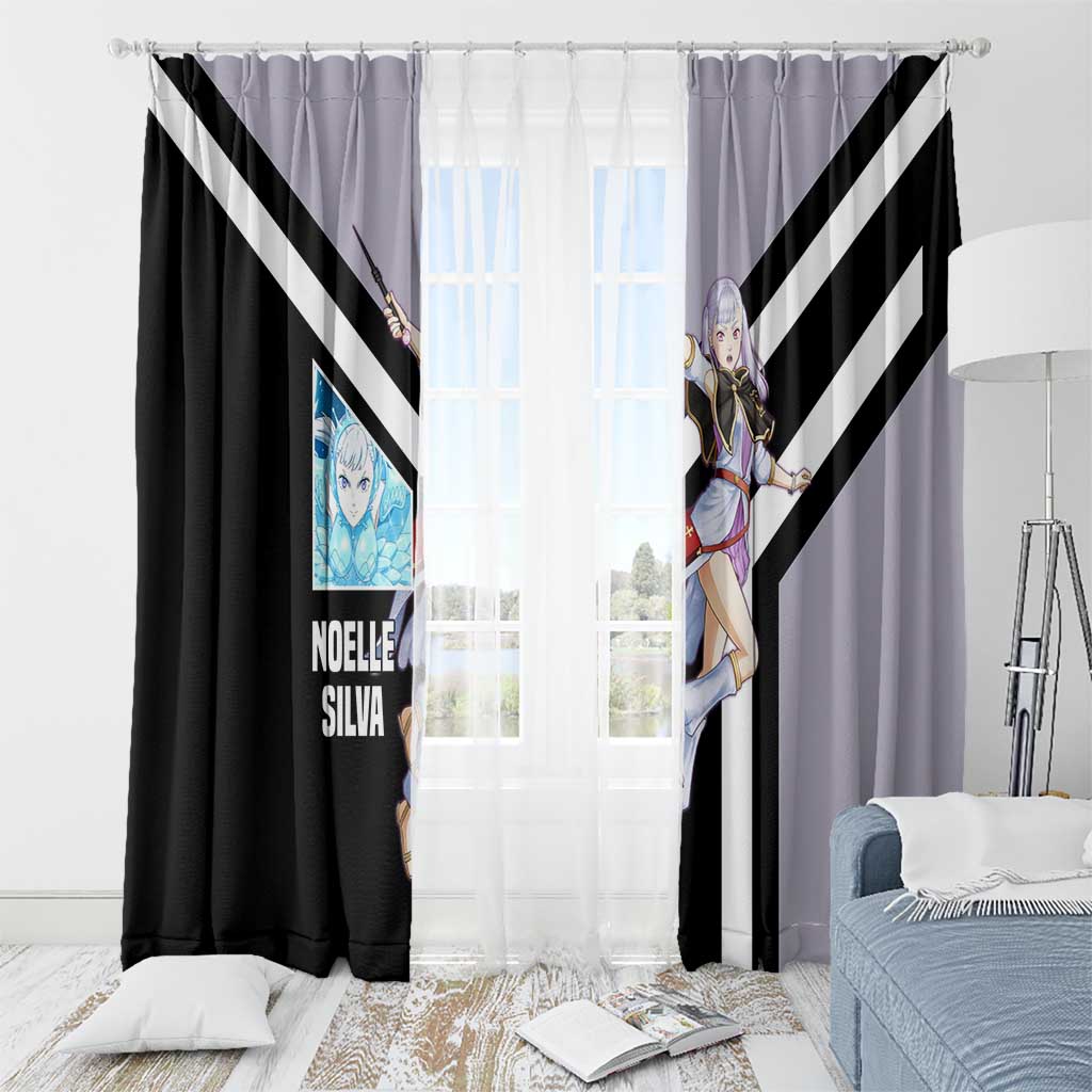 Noelle Silva Black Clover Window Curtain with Water Magic Pose and Elegant Battle Design - The Mazicc