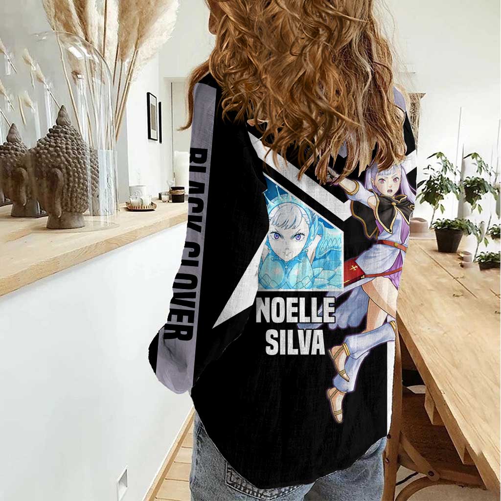 Noelle Silva Black Clover Women Casual Shirt with Water Magic Pose and Elegant Battle Design - The Mazicc