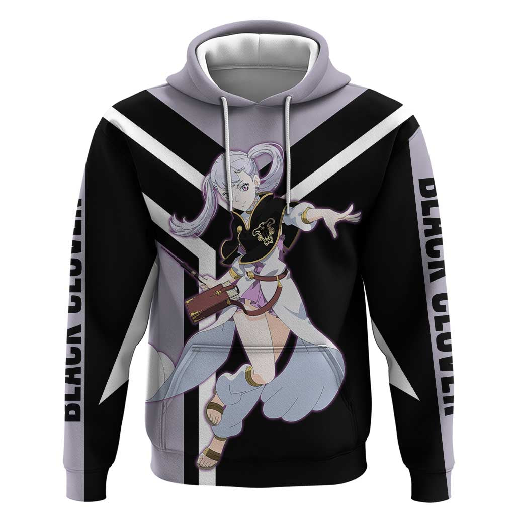 Noelle Silva Black Clover Zip Hoodie with Water Magic Pose and Elegant Battle Design - The Mazicc