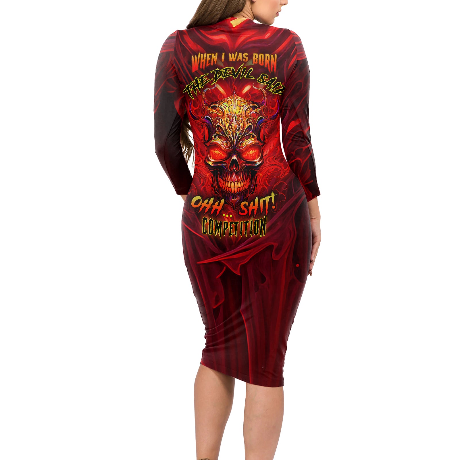 when-is-was-born-the-devil-long-sleeve-bodycon-dress