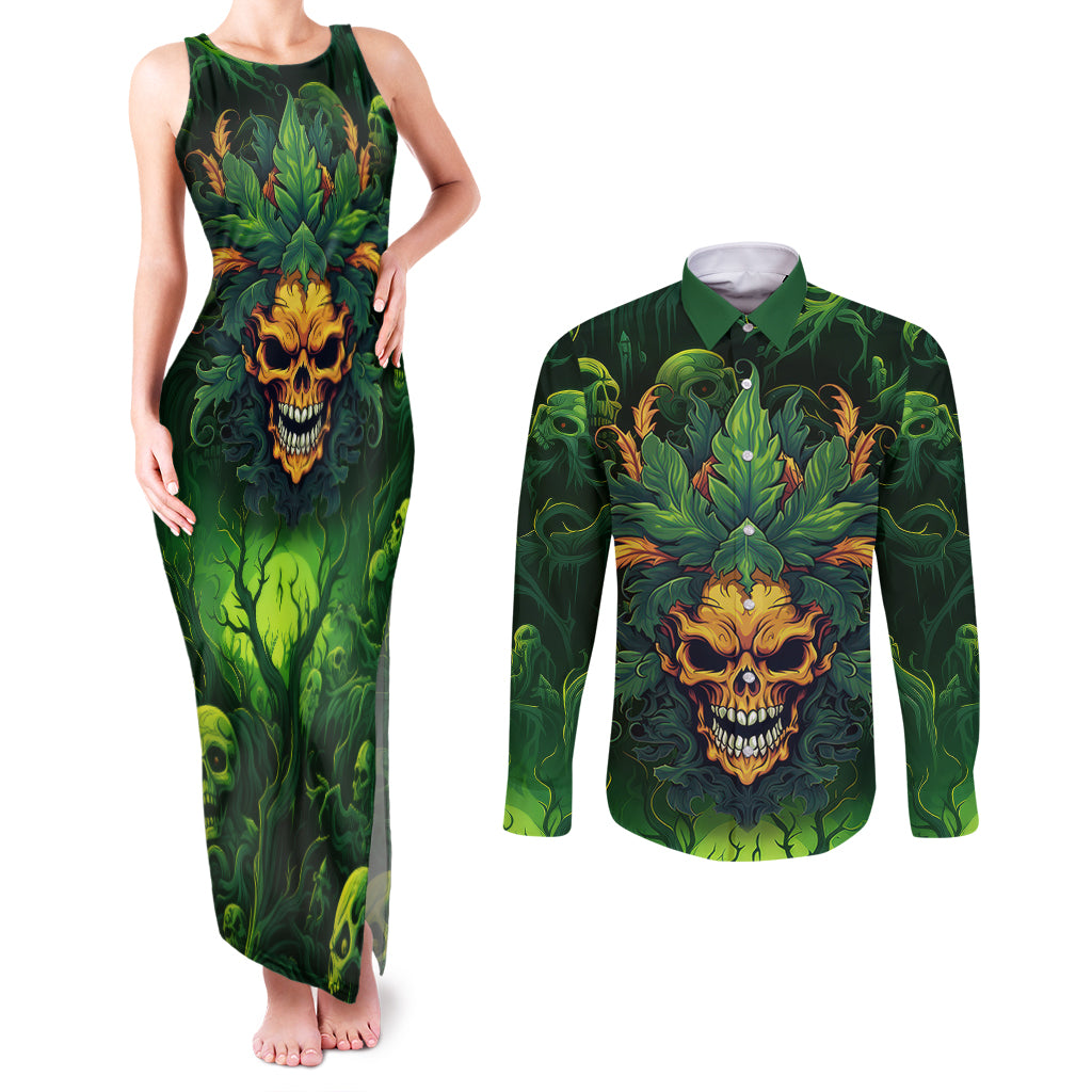 i-cant-go-to-hell-the-devil-still-has-a-restraining-order-against-me-couples-matching-tank-maxi-dress-and-long-sleeve-button-shirts