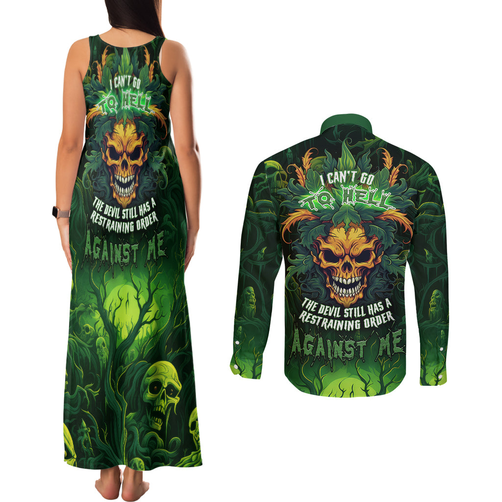 i-cant-go-to-hell-the-devil-still-has-a-restraining-order-against-me-couples-matching-tank-maxi-dress-and-long-sleeve-button-shirts