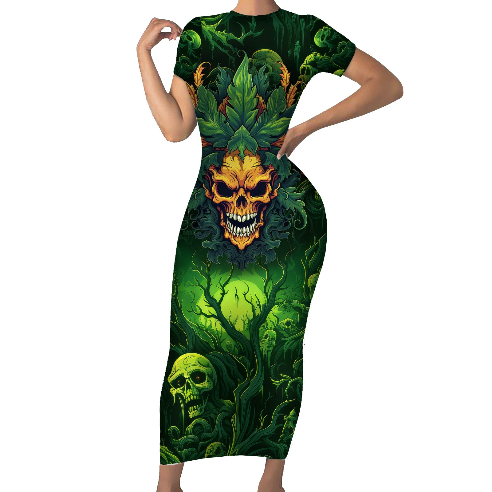 i-cant-go-to-hell-the-devil-still-has-a-restraining-order-against-me-short-sleeve-bodycon-dress