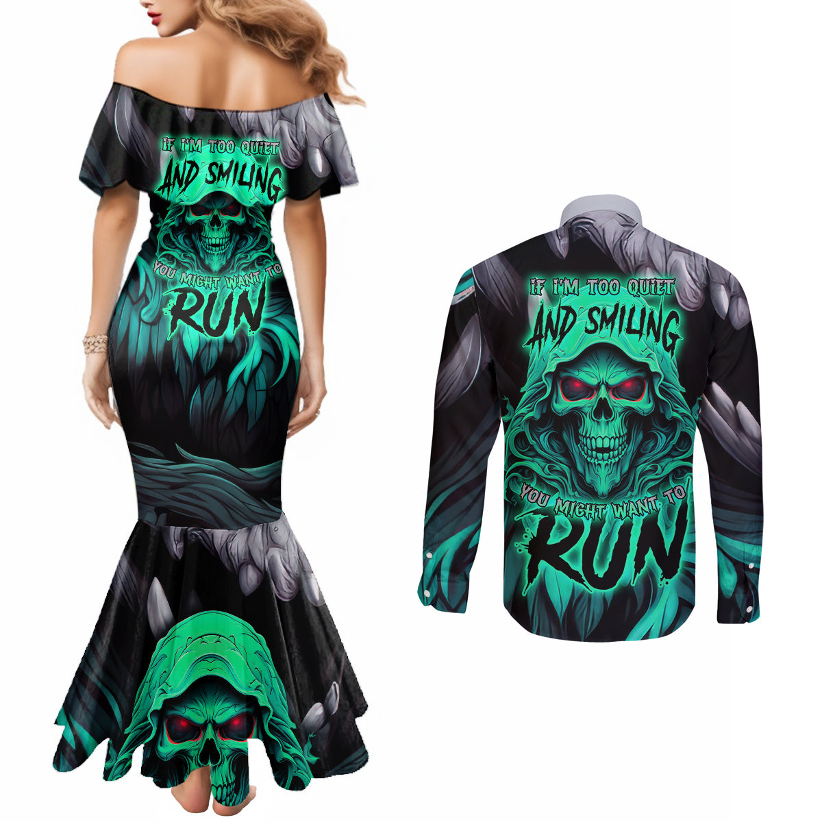 if-im-too-quiet-and-smiling-you-might-want-to-couples-matching-mermaid-dress-and-long-sleeve-button-shirts