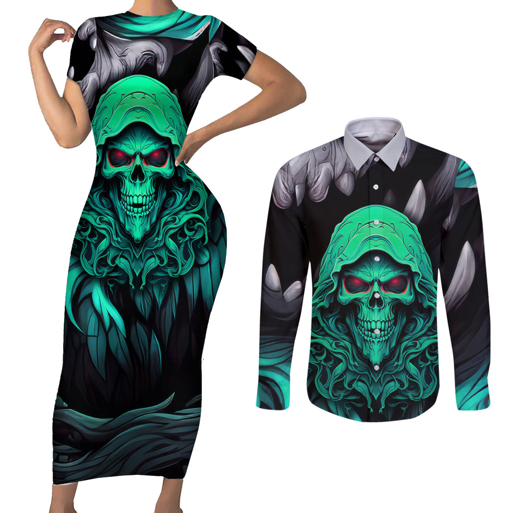 if-im-too-quiet-and-smiling-you-might-want-to-couples-matching-short-sleeve-bodycon-dress-and-long-sleeve-button-shirts