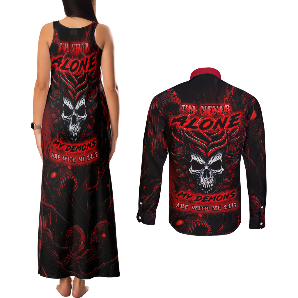 im-never-alone-my-demon-are-with-me-247-couples-matching-tank-maxi-dress-and-long-sleeve-button-shirts