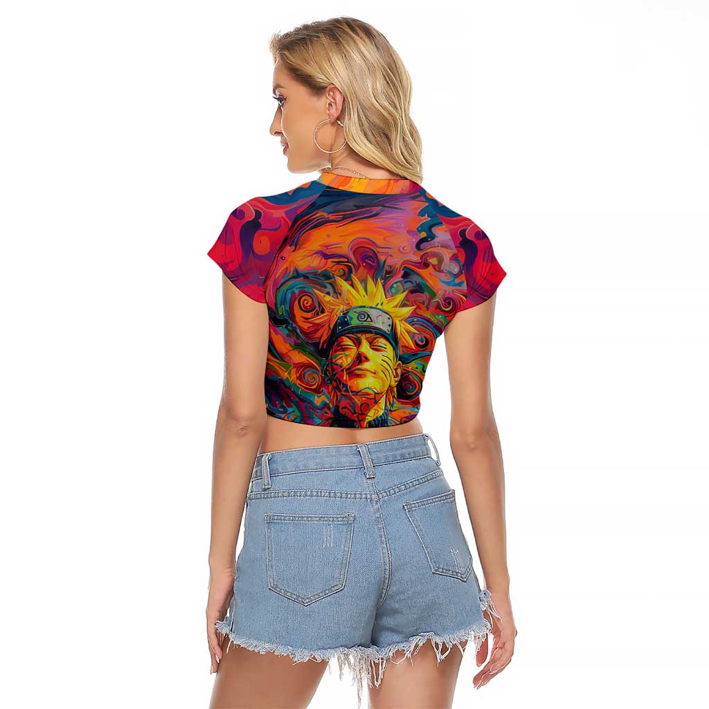 Trippy Naruto Raglan Cropped T Shirt Anime Mix Trippy Style