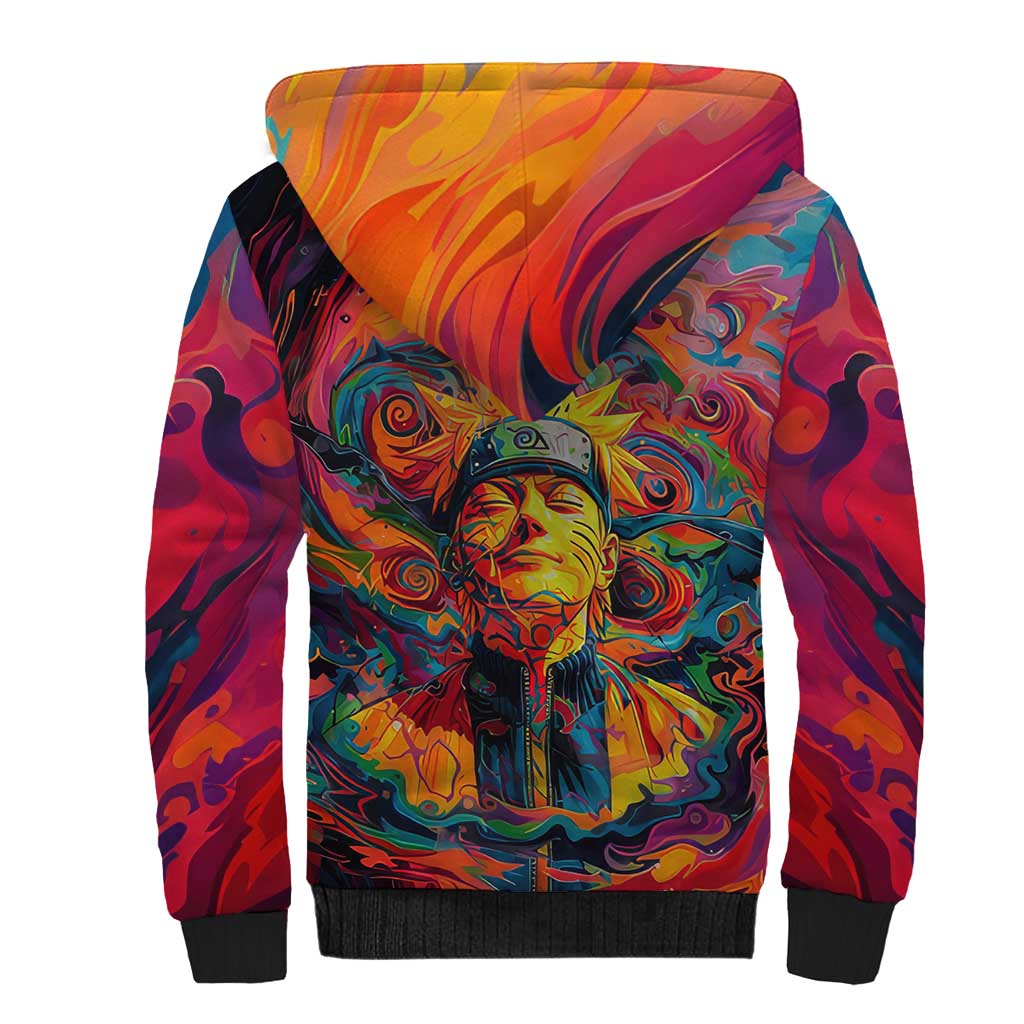 Trippy Naruto Sherpa Hoodie Anime Mix Trippy Style