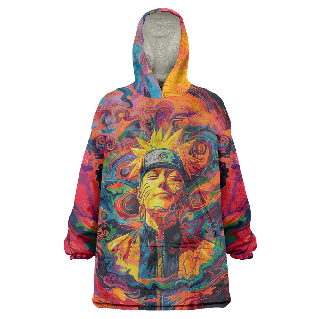 Trippy Naruto Wearable Blanket Hoodie Anime Mix Trippy Style