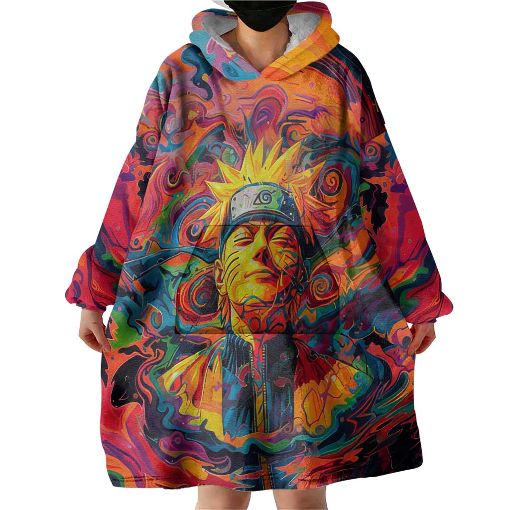 Trippy Naruto Wearable Blanket Hoodie Anime Mix Trippy Style