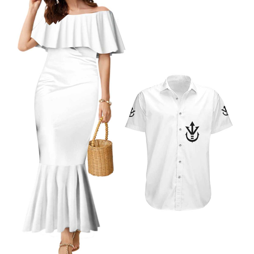 Vegeta V3 Dragon Ball Z Couples Matching Mermaid Dress and Hawaiian Shirt Anime Style