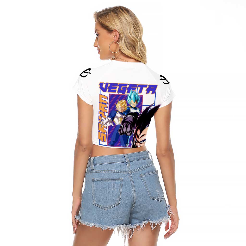 Vegeta V3 Dragon Ball Z Raglan Cropped T Shirt Anime Style