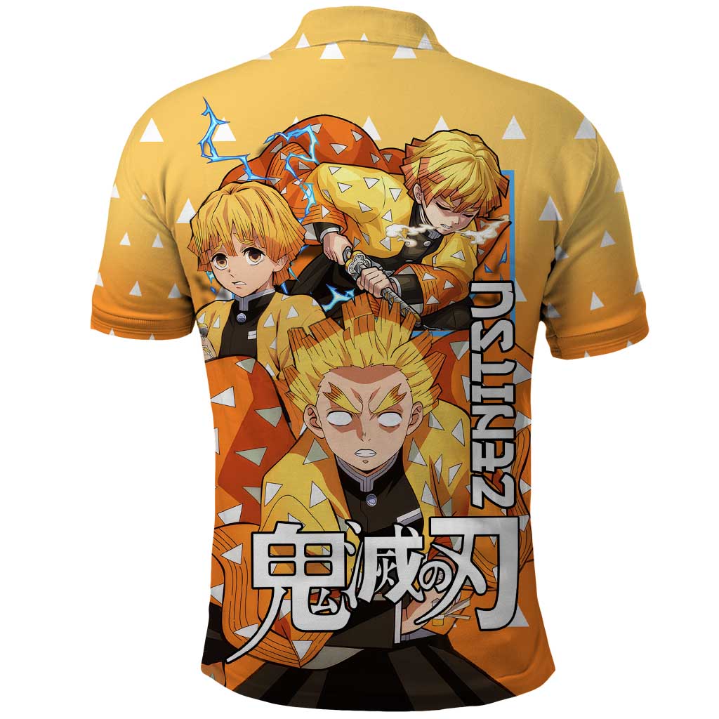 Agatsuma Zenitsu Haori Demon Slayer Polo Shirt Anime Style