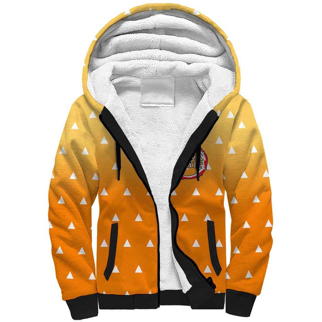 Agatsuma Zenitsu Haori Demon Slayer Sherpa Hoodie Anime Style