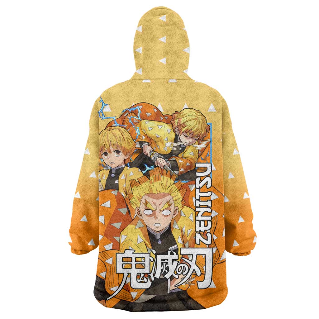 Agatsuma Zenitsu Haori Demon Slayer Wearable Blanket Hoodie Anime Style