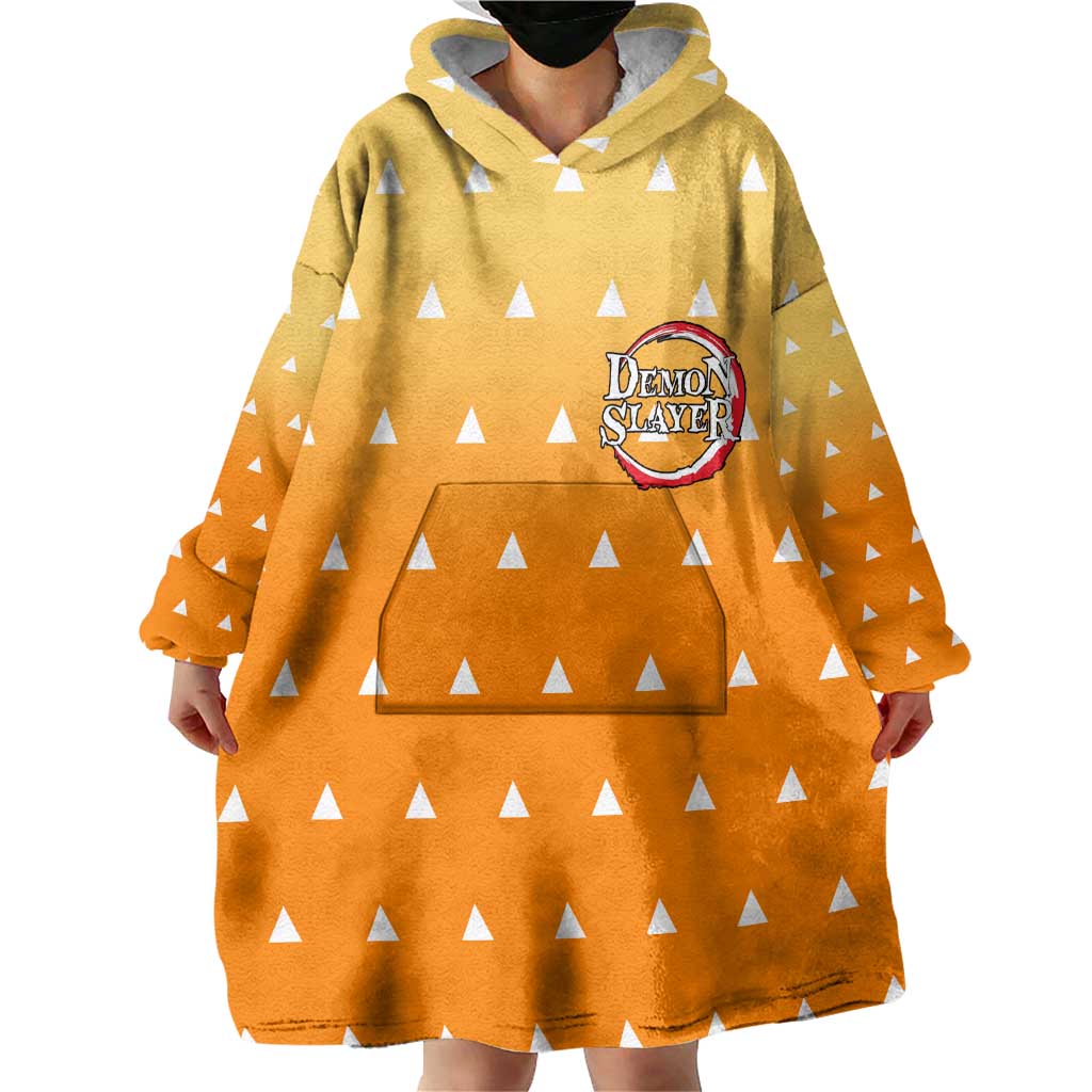 Agatsuma Zenitsu Haori Demon Slayer Wearable Blanket Hoodie Anime Style