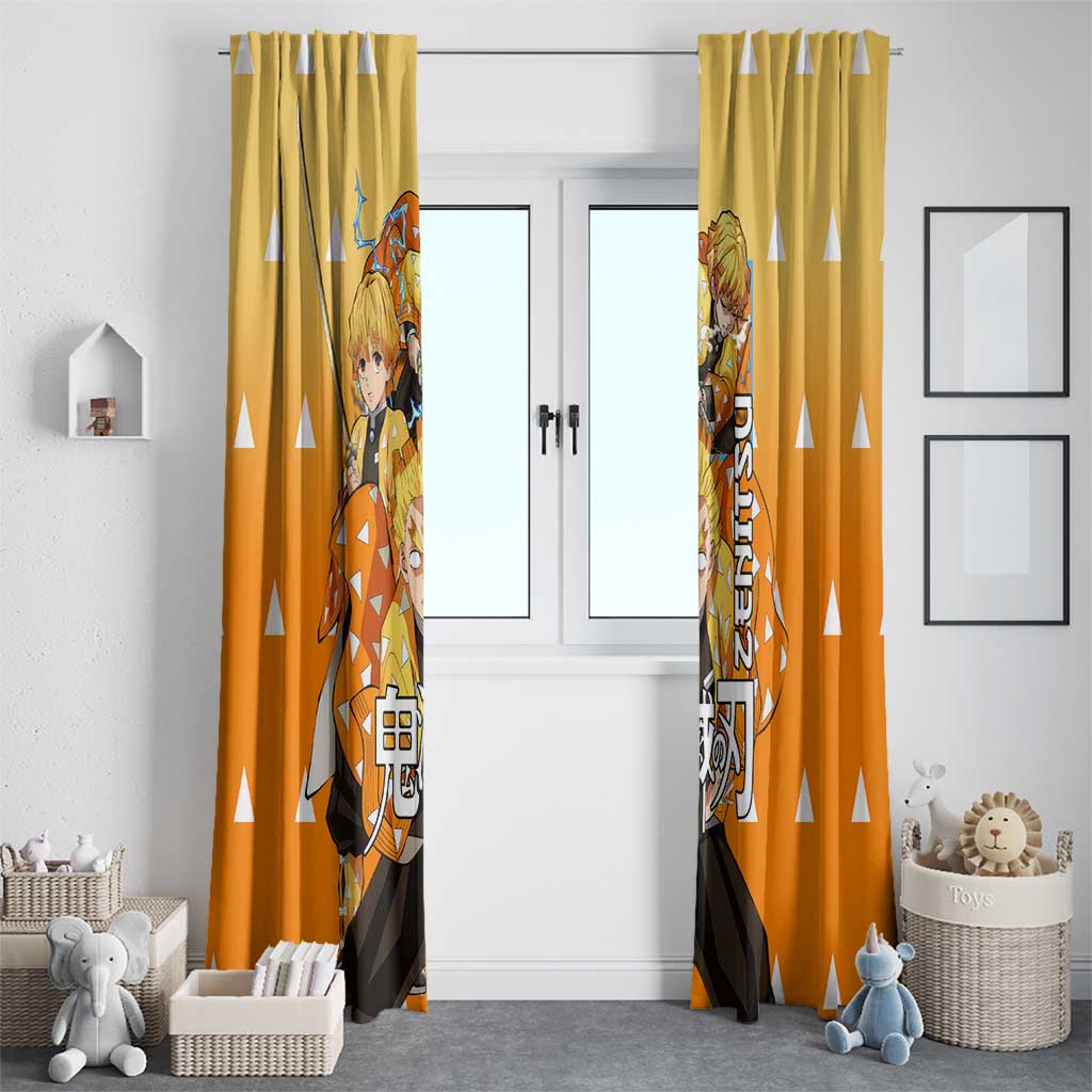 Agatsuma Zenitsu Haori Demon Slayer Window Curtain Anime Style
