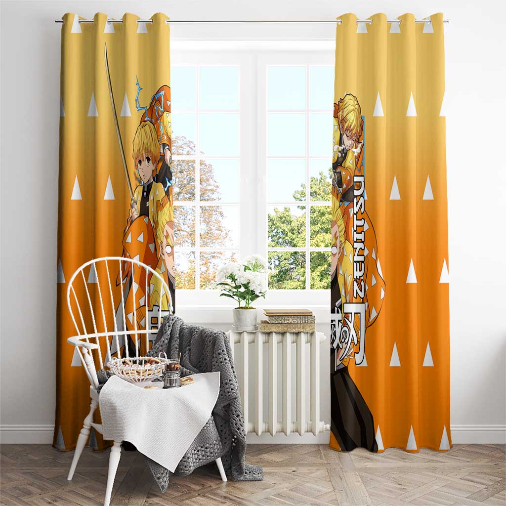 Agatsuma Zenitsu Haori Demon Slayer Window Curtain Anime Style