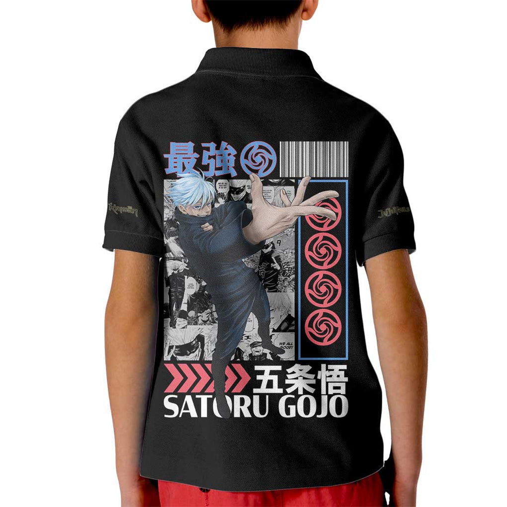 Satoru Gojo V2 Jujutsu Kaisen Kid Polo Shirt Anime Style