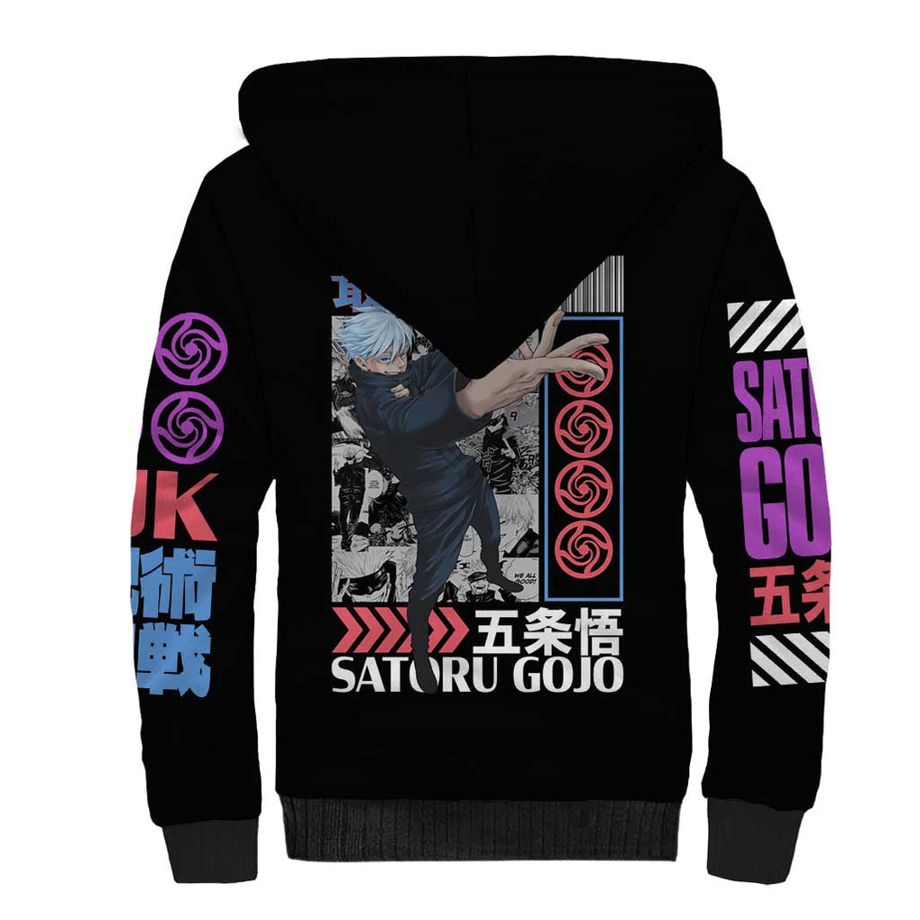 Satoru Gojo V2 Jujutsu Kaisen Sherpa Hoodie Anime Style