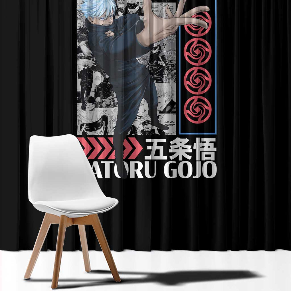 Satoru Gojo V2 Jujutsu Kaisen Window Curtain Anime Style