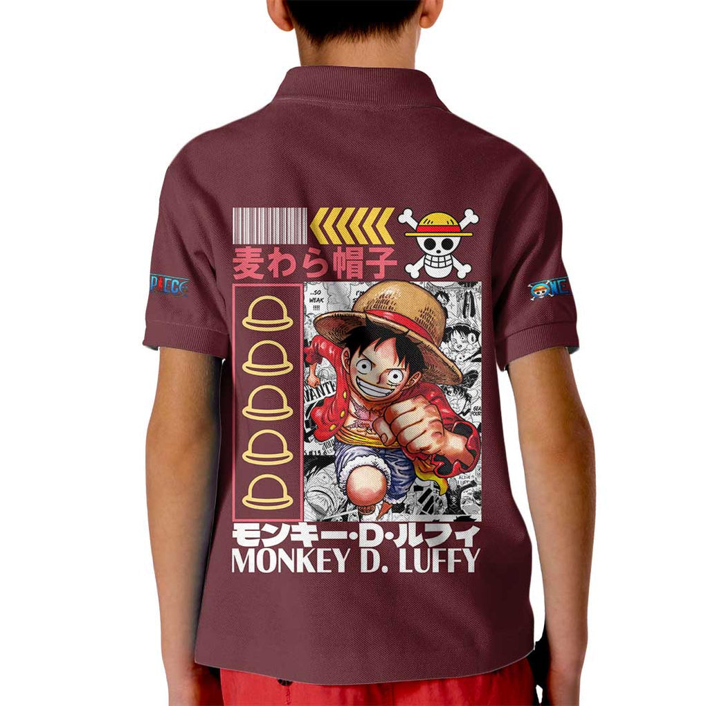 Monkey D. Luffy V2 One Piece Kid Polo Shirt Anime Style