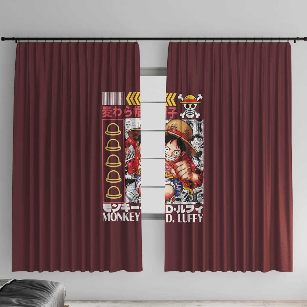 Monkey D. Luffy V2 One Piece Window Curtain Anime Style