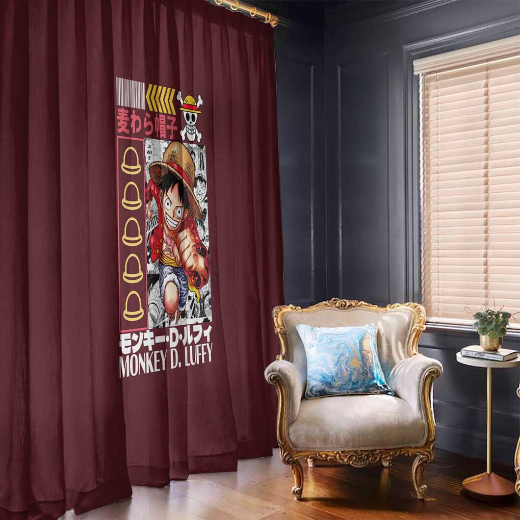 Monkey D. Luffy V2 One Piece Window Curtain Anime Style