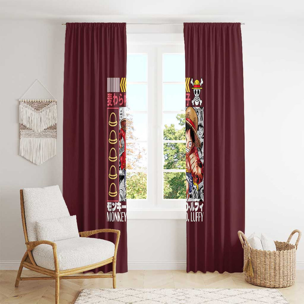 Monkey D. Luffy V2 One Piece Window Curtain Anime Style