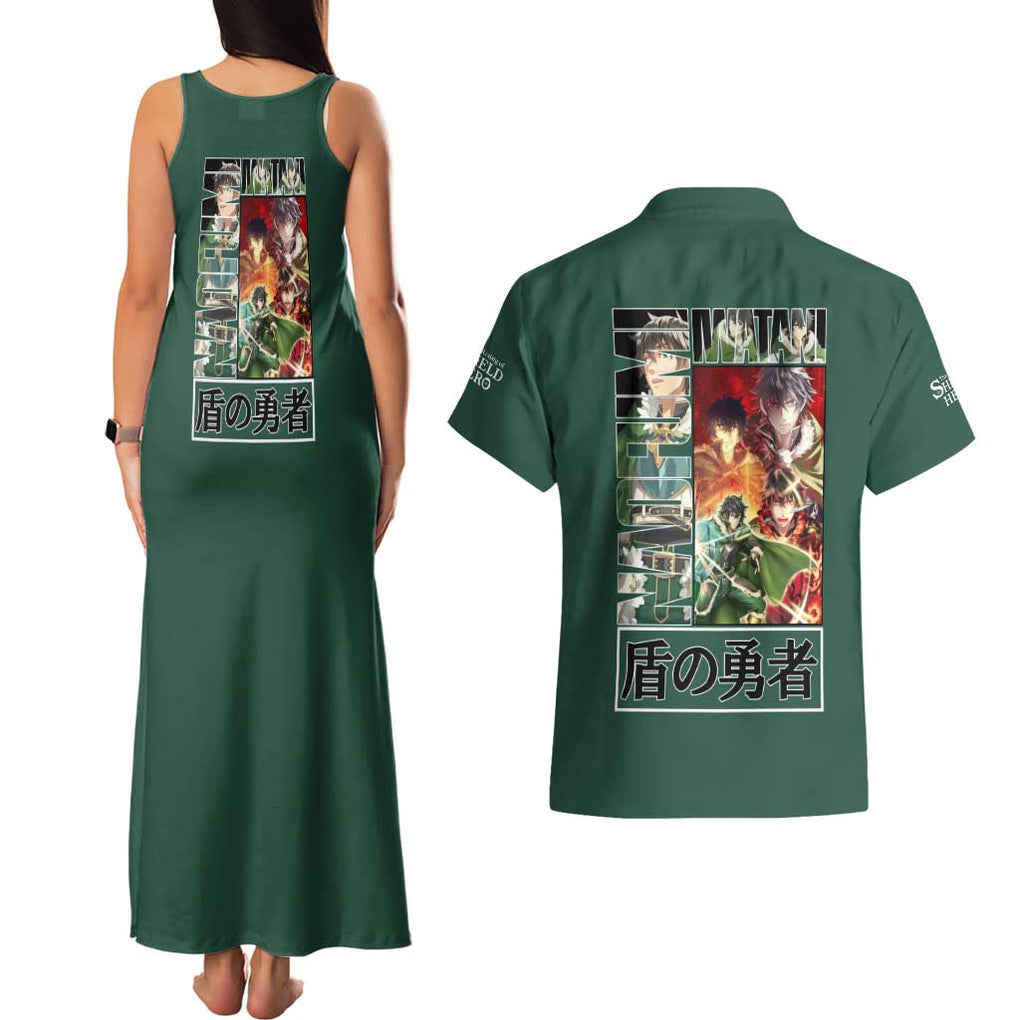 Naofumi Iwatani The Rising of the Shield Hero Couples Matching Tank Maxi Dress and Hawaiian Shirt Anime Style
