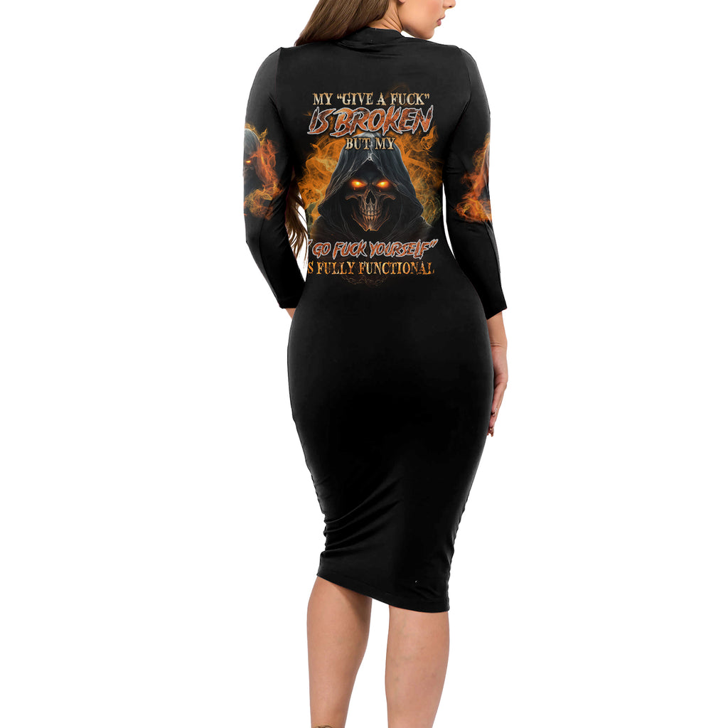 my-give-a-f-reaper-fire-all-long-sleeve-bodycon-dress