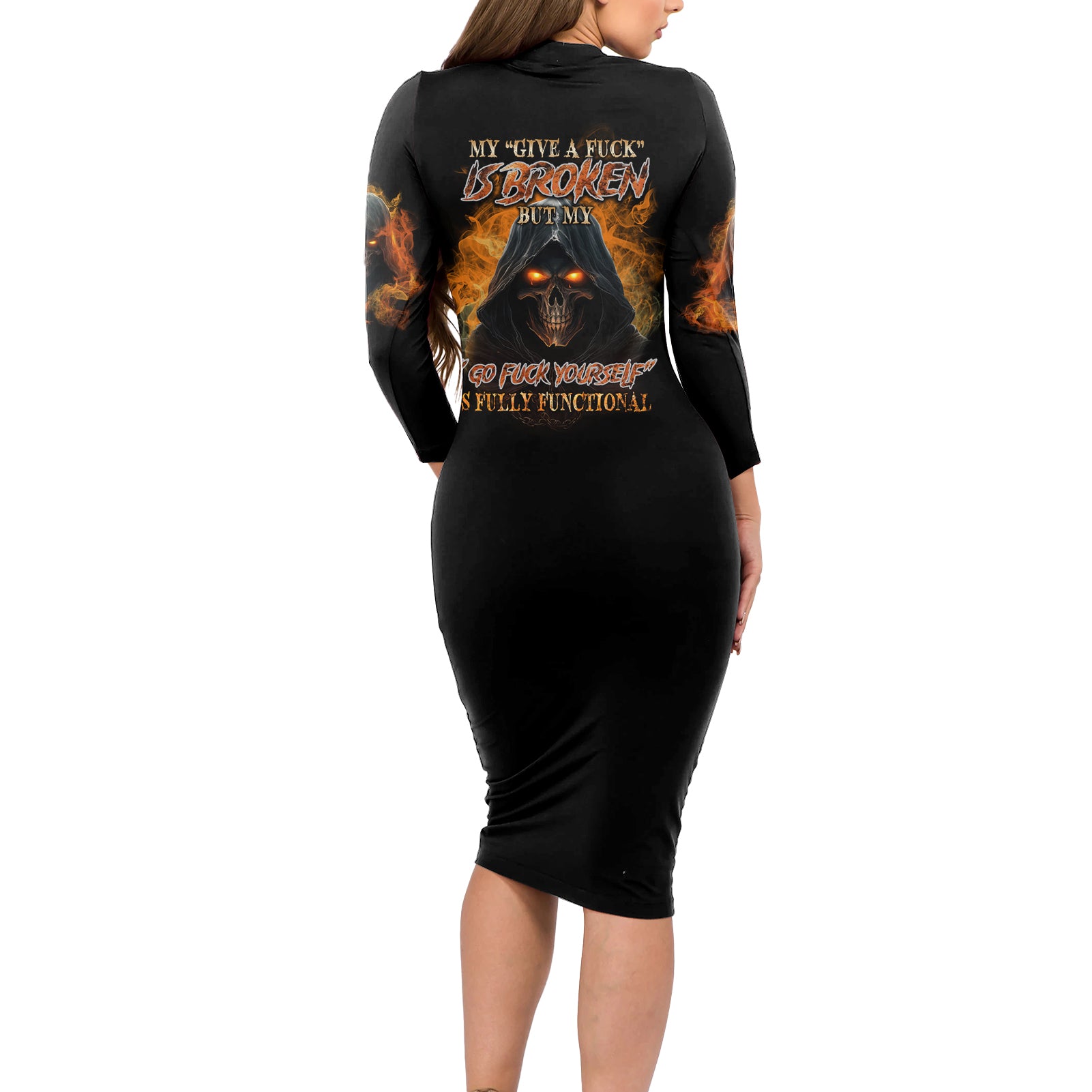 my-give-a-f-reaper-fire-all-long-sleeve-bodycon-dress