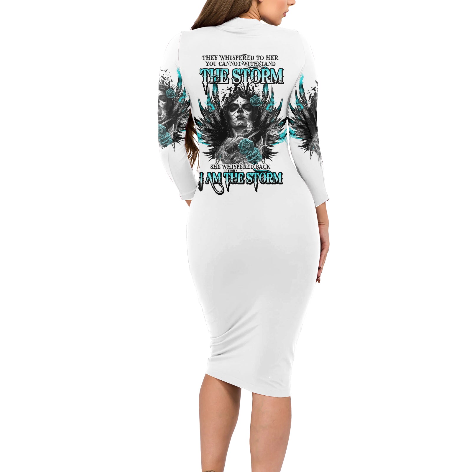 i-am-the-storm-sugar-skull-long-sleeve-bodycon-dress