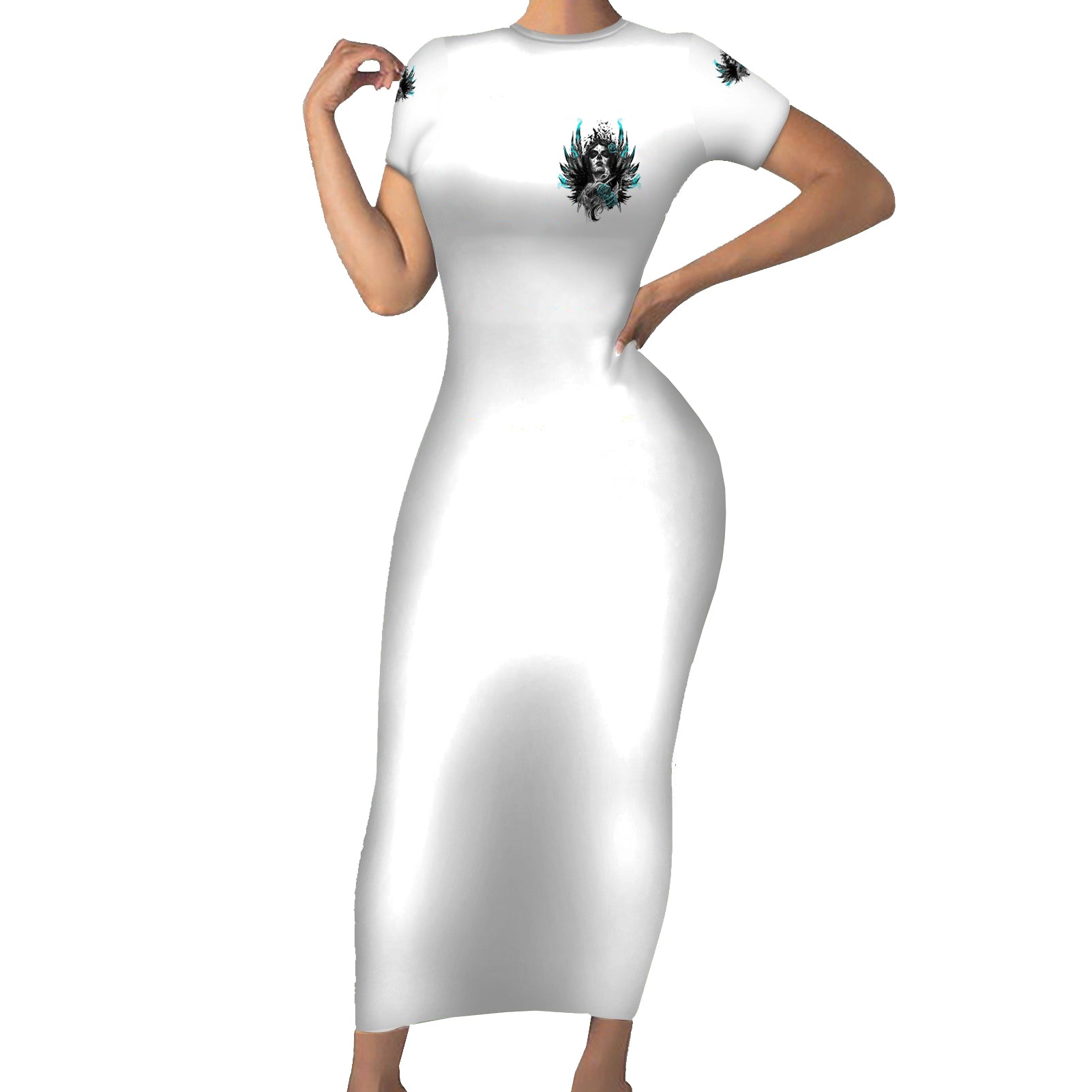 i-am-the-storm-sugar-skull-short-sleeve-bodycon-dress