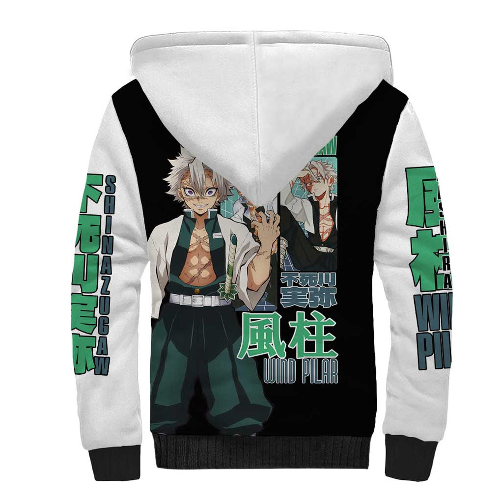 Sanemi Shinazugawa V2 Demon Slayer Sherpa Hoodie Anime Style