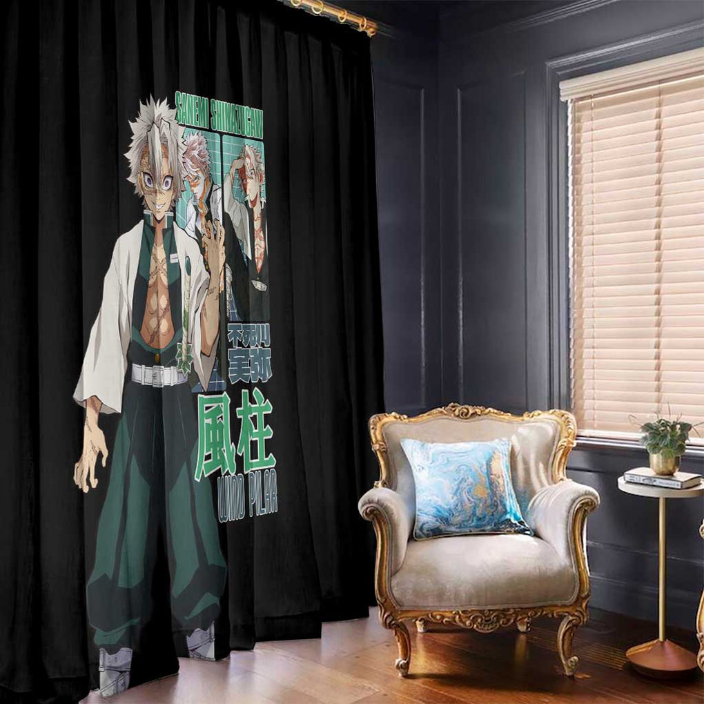 Sanemi Shinazugawa V2 Demon Slayer Window Curtain Anime Style