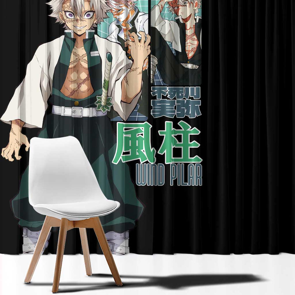 Sanemi Shinazugawa V2 Demon Slayer Window Curtain Anime Style