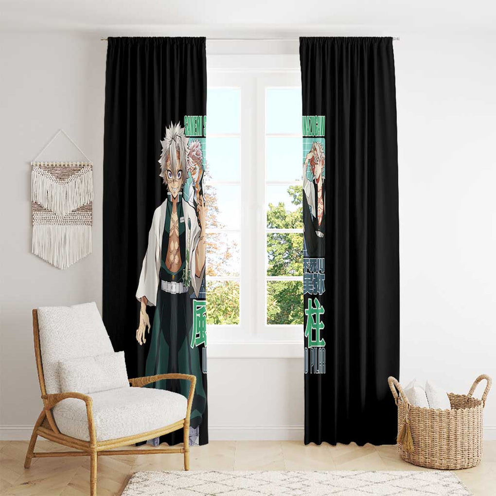 Sanemi Shinazugawa V2 Demon Slayer Window Curtain Anime Style
