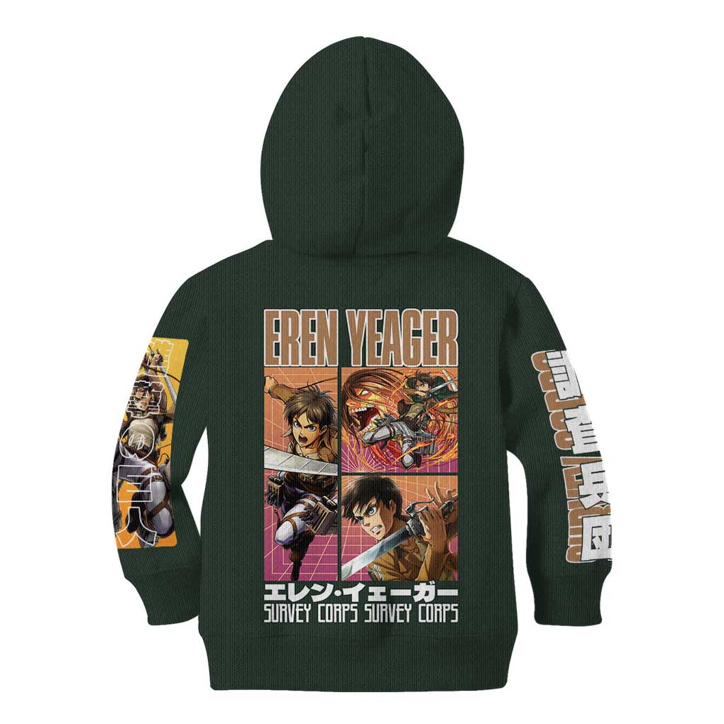 Eren Yeager - Attack on Titan Kid Hoodie Japan Anime Style