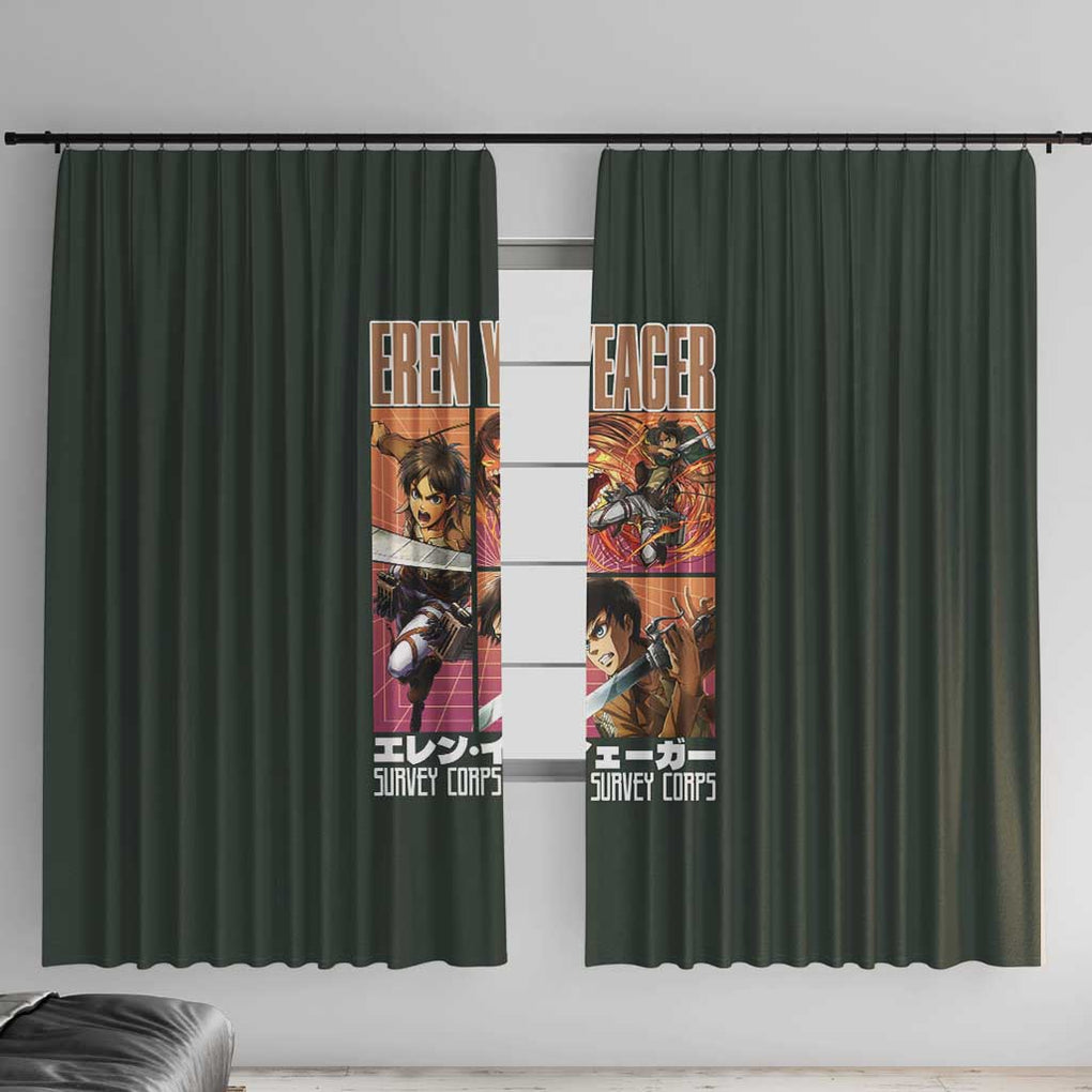 Eren Yeager - Attack on Titan Window Curtain Japan Anime Style