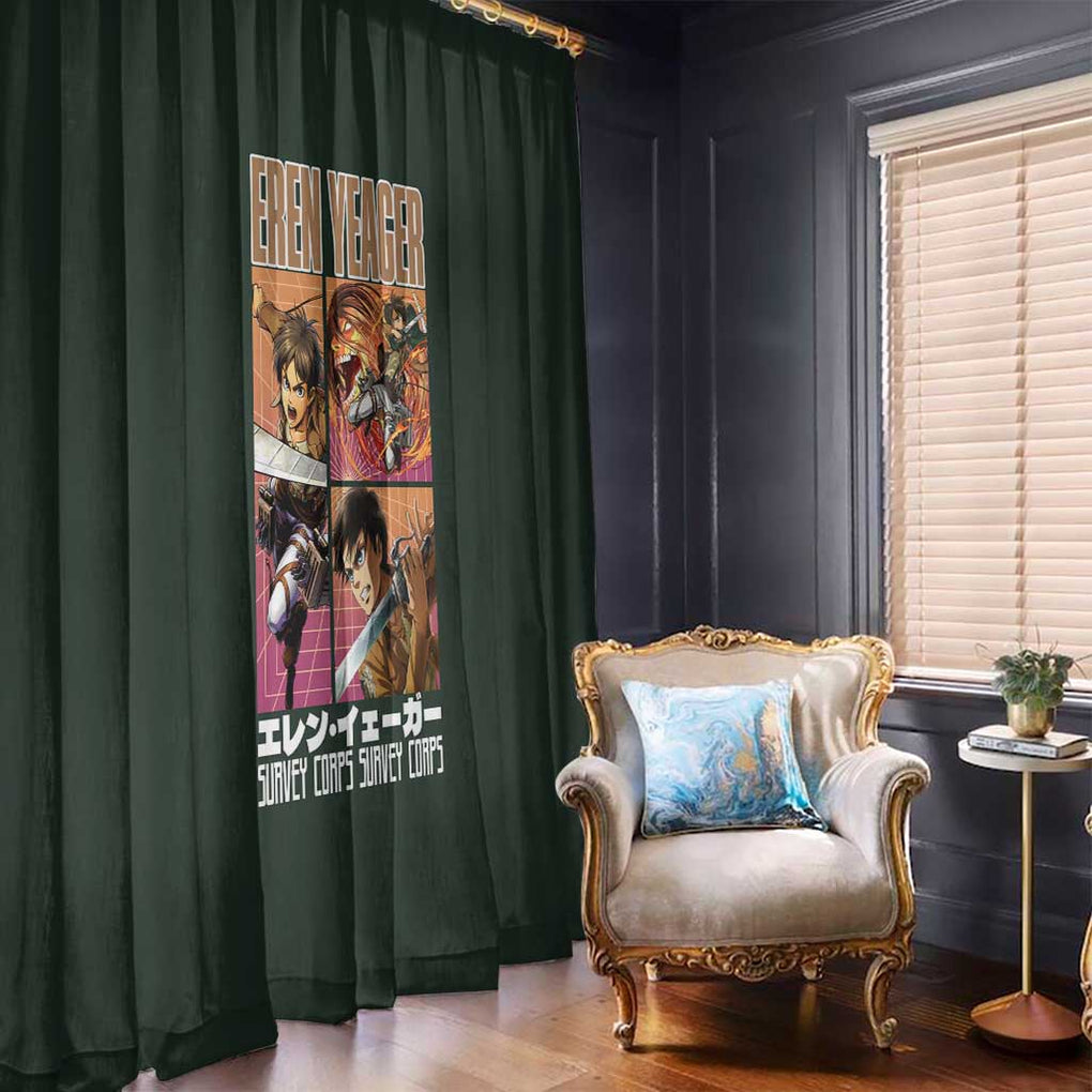Eren Yeager - Attack on Titan Window Curtain Japan Anime Style