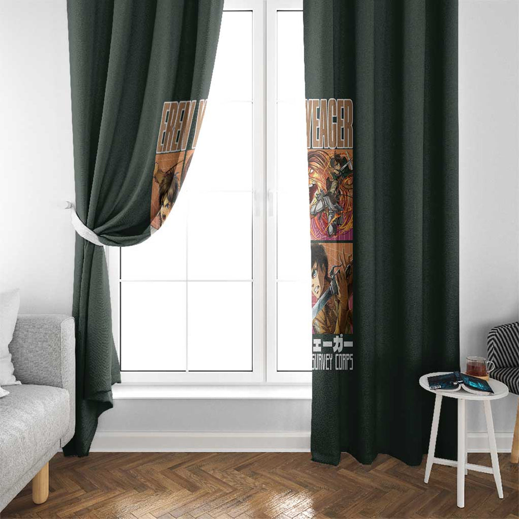 Eren Yeager - Attack on Titan Window Curtain Japan Anime Style