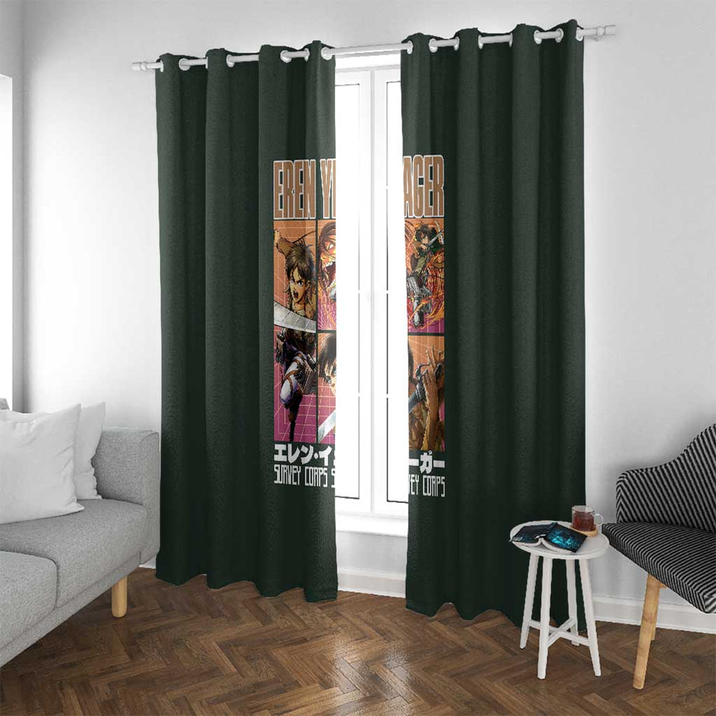 Eren Yeager - Attack on Titan Window Curtain Japan Anime Style