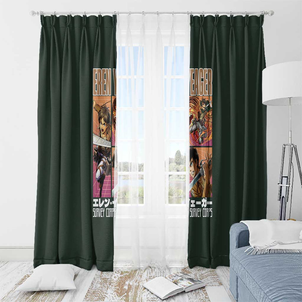 Eren Yeager - Attack on Titan Window Curtain Japan Anime Style