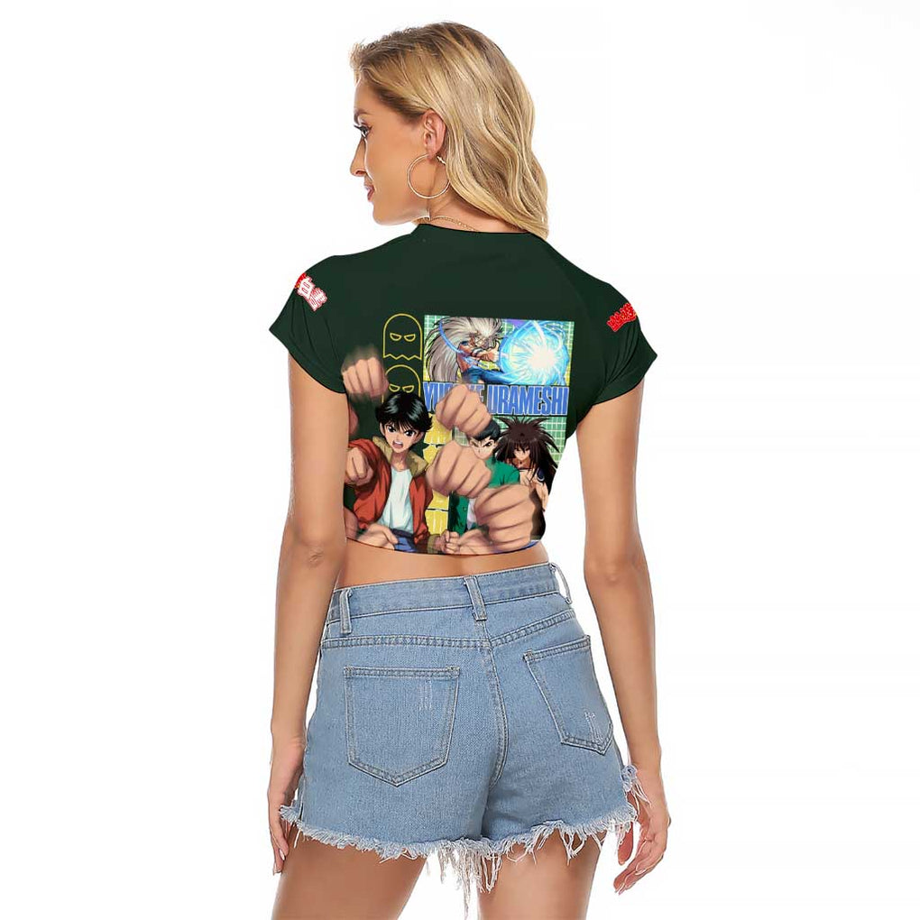 Yusuke Urameshi V3 Yuyu Hakusho Raglan Cropped T Shirt Anime Style