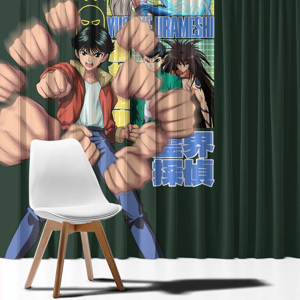 Yusuke Urameshi V3 Yuyu Hakusho Window Curtain Anime Style