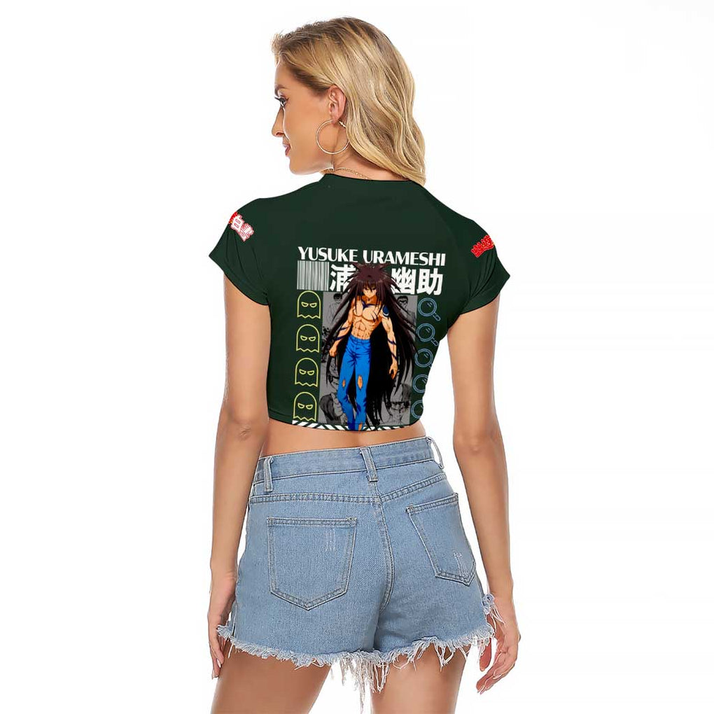 Yusuke Urameshi V2 Yuyu Hakusho Raglan Cropped T Shirt Anime Style