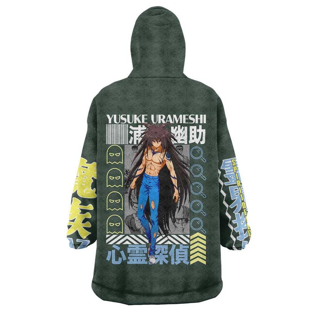 Yusuke Urameshi V2 Yuyu Hakusho Wearable Blanket Hoodie Anime Style